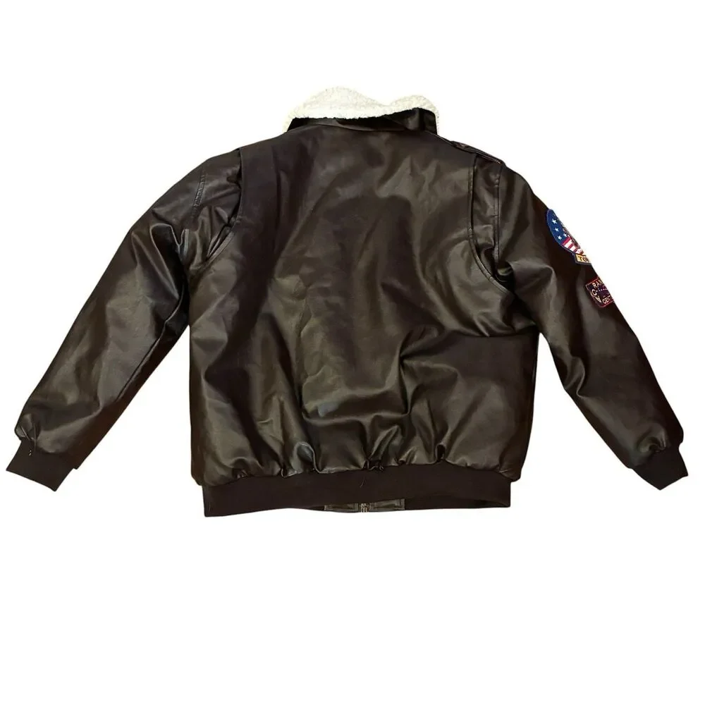 Boys Top Gun Rubies Paramount Bomber Jacket Maverick Size Large Zipper Front